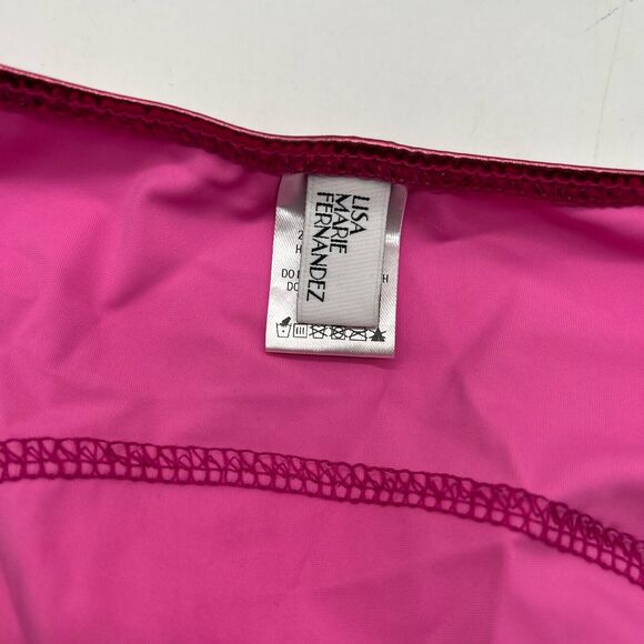 LISA MARIE FERNANDEZ Arden Metallic PVC 2 pc Bikini Set Pink Women's Size 0 XS - Picture 7 of 10